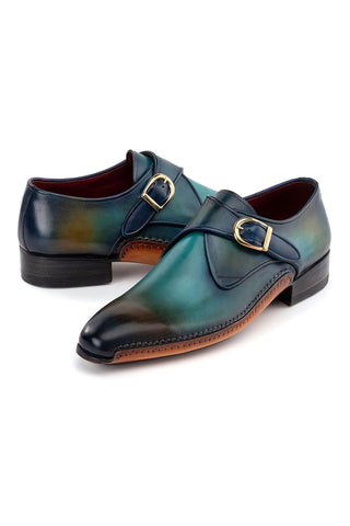 Paul Parkman 69V7U Men's Handmade Shoes Calf-Skin Leather Single Monk-Strap (PM6455)