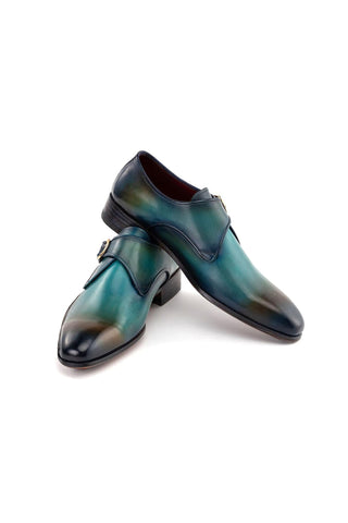 Paul Parkman 69V7U Men's Handmade Shoes Calf-Skin Leather Single Monk-Strap (PM6455)