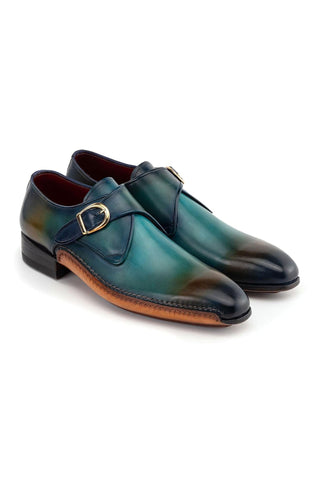 Paul Parkman 69V7U Men's Handmade Shoes Calf-Skin Leather Single Monk-Strap (PM6455)