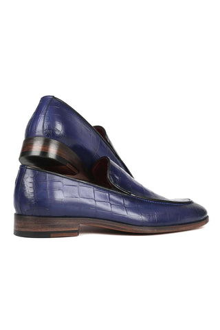 Paul Parkman 7339 Crocodile Embossed Leather Split-Toe Loafers (PM6425)