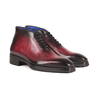 Paul Parkman 791BRD13 Men's Shoes Bordeaux Burgundy Calf-Skin Leather Ankle Boots(PM6263)-AmbrogioShoes