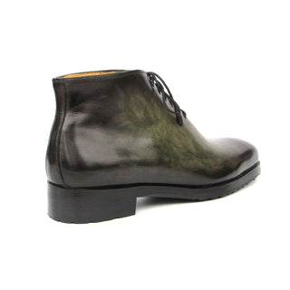 Paul Parkman 791GRN57 Men's Shoes Green Calf-Skin Leather Ankle Boots (PM6403)-AmbrogioShoes