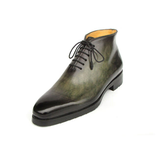 Paul Parkman 791GRN57 Men's Shoes Green Calf-Skin Leather Ankle Boots (PM6403)-AmbrogioShoes