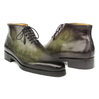 Paul Parkman 791GRN57 Men's Shoes Green Calf-Skin Leather Ankle Boots (PM6403)-AmbrogioShoes