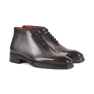 Paul Parkman 791GRY14 Men's Shoes Gray Calf-Skin Leather Ankle Boots(PM6262)-AmbrogioShoes