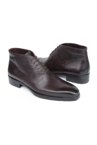Paul Parkman 793BRW82 Men's Handmade Shoes Brown Floater Leather Ankle Boots (PM6417)