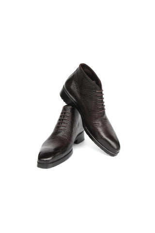 Paul Parkman 793BRW82 Men's Handmade Shoes Brown Floater Leather Ankle Boots (PM6417)