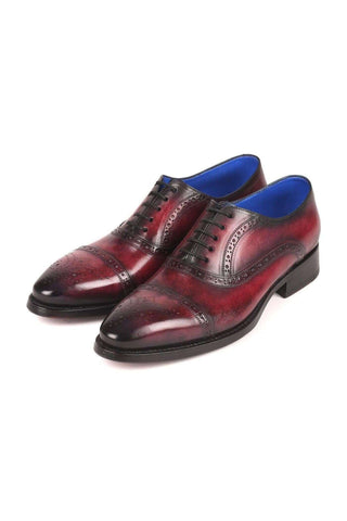 Paul Parkman 79BRD68 Bordeaux Burgundy Leather Cap-Toe Oxfords(PM6258)