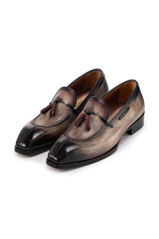 Paul Parkman 8135 Men's Split Toe Calf-Skin Leather Tassel Loafer (PM6488)