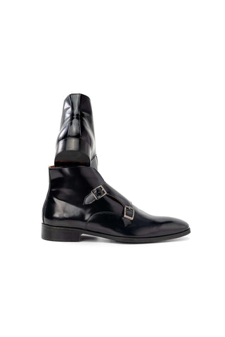 Paul Parkman 8154 Polished Leather Double Monk-Strap Ankle Boot (PM6456)
