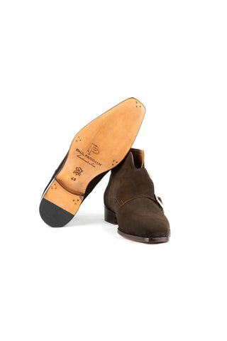 Paul Parkman 8154 Suede Double Monk-Strap Ankle Boot (PM6476)-AmbrogioShoes