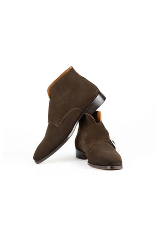 Paul Parkman 8154 Suede Double Monk-Strap Ankle Boot (PM6476)-AmbrogioShoes