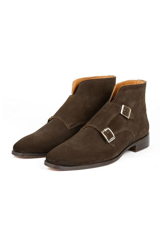 Paul Parkman 8154 Suede Double Monk-Strap Ankle Boot (PM6476)-AmbrogioShoes
