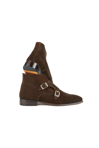 Paul Parkman 8154 Suede Double Monk-Strap Ankle Boot (PM6476)