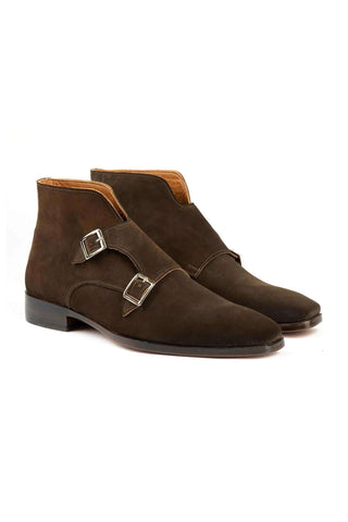Paul Parkman 8154 Suede Double Monk-Strap Ankle Boot (PM6476)