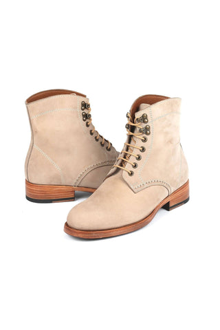 Paul Parkman 824 Green Nubuck Leather Goodyear Welted Boots (PM6342)