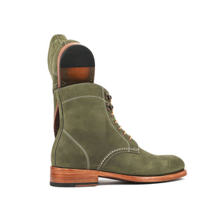 Paul Parkman 824 Green Nubuck Leather Goodyear Welted Boots (PM6342)-AmbrogioShoes