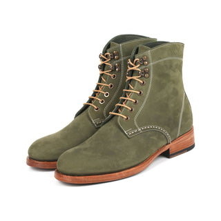 Paul Parkman 824 Green Nubuck Leather Goodyear Welted Boots (PM6342)-AmbrogioShoes