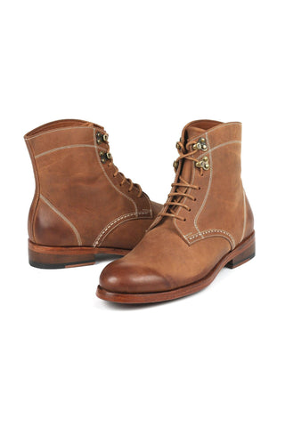Paul Parkman 824 Green Nubuck Leather Goodyear Welted Boots (PM6342)