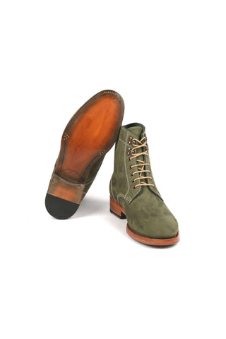 Paul Parkman 824 Green Nubuck Leather Goodyear Welted Boots (PM6342)