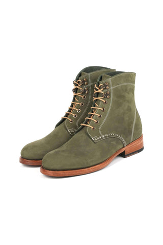Paul Parkman 824 Green Nubuck Leather Goodyear Welted Boots (PM6342)