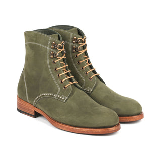 Paul Parkman 824 Green Nubuck Leather Goodyear Welted Boots (PM6342)-AmbrogioShoes