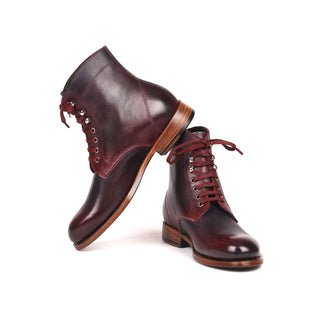 Paul Parkman 824BRD65 Men's Shoes Burgundy & Navy Calf-Skin Leather Boots(PM6253)-AmbrogioShoes