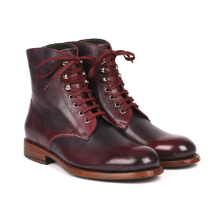 Paul Parkman 824BRD65 Men's Shoes Burgundy & Navy Calf-Skin Leather Boots(PM6253)-AmbrogioShoes