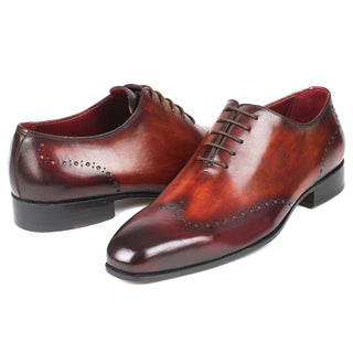 Paul Parkman 84BT76 Men's Shoes Brown & Bordeaux Calf-Skin Leather Wholecut Oxfords (PM6292)-AmbrogioShoes