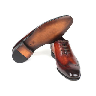 Paul Parkman 84BT76 Men's Shoes Brown & Bordeaux Calf-Skin Leather Wholecut Oxfords (PM6292)-AmbrogioShoes