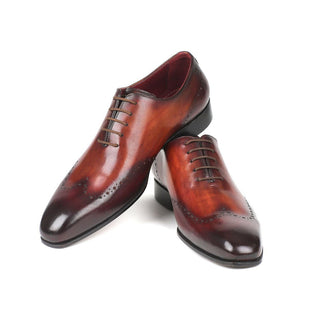 Paul Parkman 84BT76 Men's Shoes Brown & Bordeaux Calf-Skin Leather Wholecut Oxfords (PM6292)-AmbrogioShoes