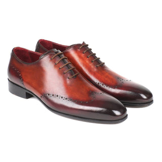 Paul Parkman 84BT76 Men's Shoes Brown & Bordeaux Calf-Skin Leather Wholecut Oxfords (PM6292)-AmbrogioShoes