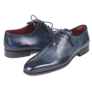 Paul Parkman 84NT76 Men's Shoes Navy Calf-Skin Leather Wholecut Oxfords (PM6293)-AmbrogioShoes