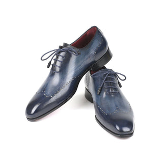 Paul Parkman 84NT76 Men's Shoes Navy Calf-Skin Leather Wholecut Oxfords (PM6293)-AmbrogioShoes