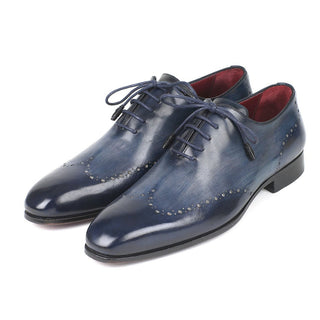 Paul Parkman 84NT76 Men's Shoes Navy Calf-Skin Leather Wholecut Oxfords (PM6293)-AmbrogioShoes