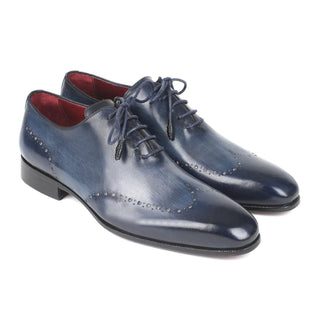 Paul Parkman 84NT76 Men's Shoes Navy Calf-Skin Leather Wholecut Oxfords (PM6293)-AmbrogioShoes