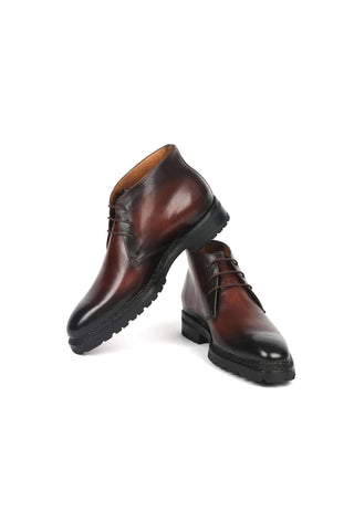 Paul Parkman 8504-BRW Brown Leather Norwegian Welted Chukka Boots (PM6360)