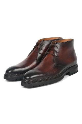 Paul Parkman 8504-BRW Brown Leather Norwegian Welted Chukka Boots (PM6360)