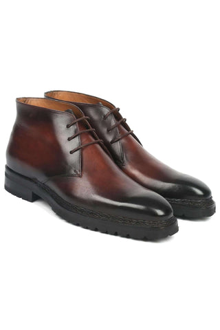 Paul Parkman 8504-BRW Brown Leather Norwegian Welted Chukka Boots (PM6360)