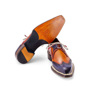 Paul Parkman 8505 Men's Shoes Calf-Skin Leather Norwegian Welted Wingtip Derby (PM6446)-AmbrogioShoes