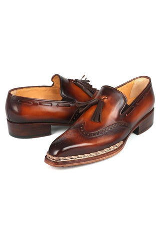 Paul Parkman 8507 Leather Norwegian Welted Wingtip Loafers (PM6351)