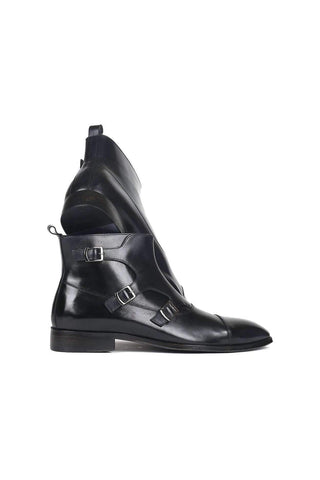 Paul Parkman 88951 Calf-Skin Leather Triple Monk-Strap Boots (PM6329)-AmbrogioShoes