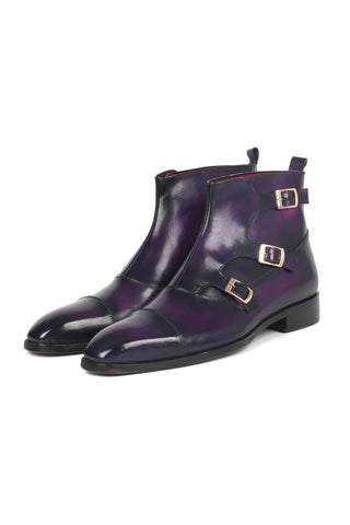 Paul Parkman 88951 Leather Triple Monk-Strap Boots (PM6329)