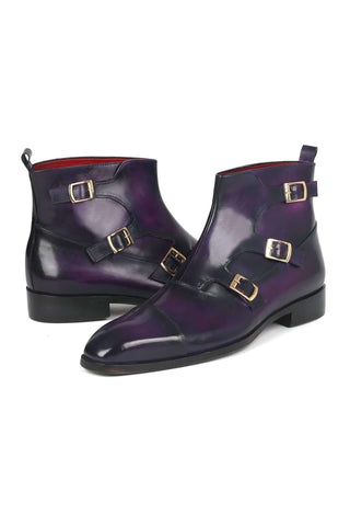 Paul Parkman 88951 Leather Triple Monk-Strap Boots (PM6329)