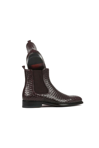 Paul Parkman 92WN87 Woven Leather Chelsea Boots (PM6347)