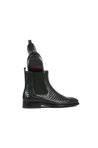 Paul Parkman 92WN87 Woven Leather Chelsea Boots (PM6347)