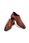 Paul Parkman 94 Croco Embossed Calf-Skin Leather Bicycle Toe Oxfords (PM6368)