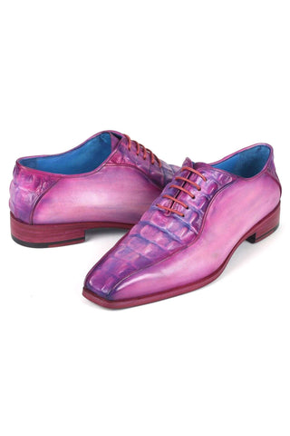 Paul Parkman 94 Croco Embossed Leather Bicycle Toe Oxfords (PM6368)
