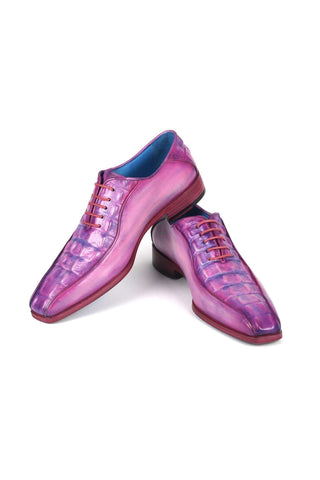 Paul Parkman 94 Croco Embossed Leather Bicycle Toe Oxfords (PM6368)