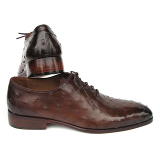 Paul Parkman 9475-85 Men's Shoes Brown Genuine Ostrich Leather Oxfords (PM6410)-AmbrogioShoes